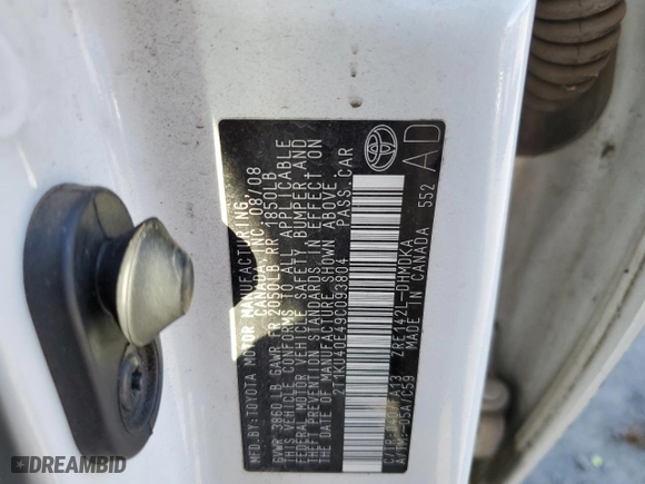 2009 Toyota Matrix with VIN 2T1KU40E49C093804, listed as a Copart auction lot 79087674 with 144,562 mi miles and Salvage Title. Bid and sale history available at carsss.com. Image 12.