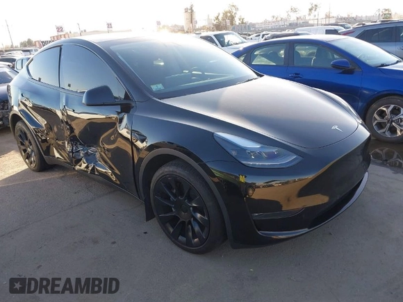 2024 Tesla Model Y Long Range with VIN 7SAYGDEEXRA216186, listed as a IAAI auction lot 41106653 with 25,331 mi miles and . Bid and sale history available at DreamBid. Image 1.