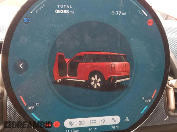 2025 MINI Countryman S with VIN WMZ23GA09S7P45511, listed as a Copart auction lot 58399045 with 9,368 mi miles and Salvage title. Bid and sale history available at DreamBid. Image 9.