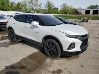 2021 Chevrolet Blazer RS with VIN 3GNKBKRS3MS548714, listed as a Copart auction lot 55111335 with 49,938 mi miles and Salvage title. Bid and sale history available at DreamBid. Image 4.