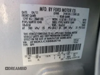 2011 Ford Edge SEL with VIN 2FMDK3JCXBBB25719, listed as a Copart auction lot 50711615 with 371,661 mi miles and Clean Title. Bid and sale history available at carsss.com. Image 13.