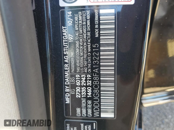 2015 Mercedes-Benz S 550 z VIN WDDUG8CB8FA132215, wystawiony jako Copart lot #54054825 z przebiegiem 41 908 mil mil oraz Szkoda całkowita • Salvage title. Historia ofert i sprzedaży dostępna na DreamBid. Obrazek 12.