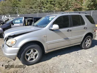 2001 Mercedes-Benz M-Class with VIN 4JGAB54E81A274037, listed as a Copart auction lot 76555544 with 202,446 mi miles and Salvage Title. Bid and sale history available at carsss.com. Image 1.