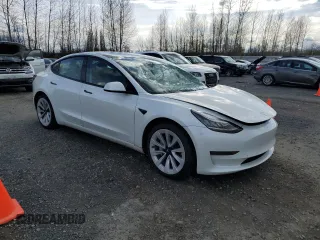 2021 Tesla Model 3 Standard Range Plus with VIN 5YJ3E1EA0MF861546, listed as a Copart auction lot 51014875 with 43,011 mi miles and Salvage Title. Bid and sale history available at DreamBid. Image 4.