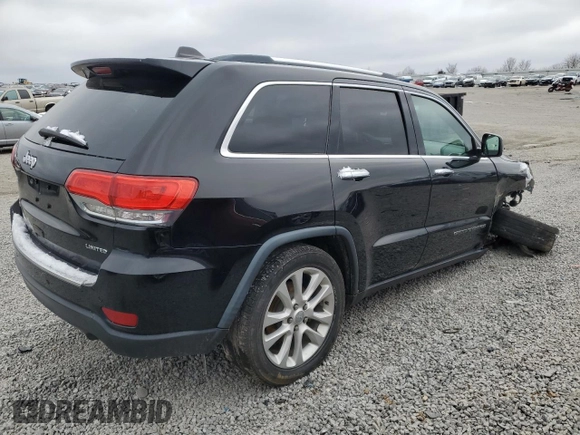 2017 Jeep Grand Cherokee Limited 75th Anniversary with VIN 1C4RJFBG1HC683371, listed as a Copart auction lot 45853175 with 142,277 mi miles and Salvage title. Bid and sale history available at DreamBid. Image 3.