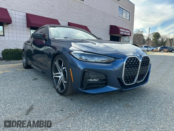 2021 BMW 4 Series 430i with VIN WBA53AP06MCF42734, listed as a Copart auction lot 55819075 with 121,670 mi miles and Clean Title. Bid and sale history available at DreamBid. Image 2.