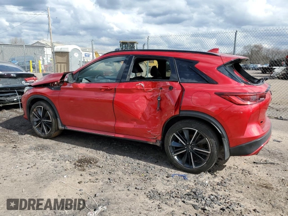 2023 Infiniti QX50 Sport with VIN 3PCAJ5FB8PF115450, listed as a Copart auction lot 44619754 with 29,605 mi miles and Salvage Title. Bid and sale history available at DreamBid. Image 2.