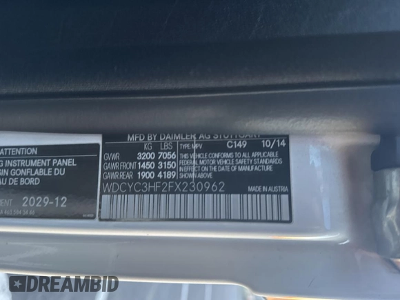 2015 Mercedes-Benz G 550 z VIN WDCYC3HF2FX230962, wystawiony jako Copart lot #85326024 z przebiegiem 95 169 mil mil oraz Czysty tytuł • Clean title. Historia ofert i sprzedaży dostępna na DreamBid. Obrazek 10.