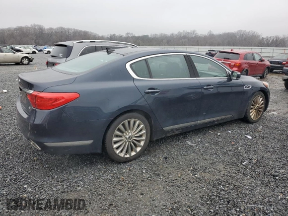 2015 Kia K900 Luxury with VIN KNALW4D49F6020752, listed as a Copart auction lot 87214904 with 94,793 mi miles and Salvage Title. Bid and sale history available at carsss.com. Image 3.