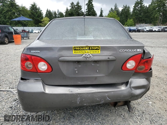 2005 Toyota Corolla CE with VIN 1NXBR32EX5Z407487, listed as a Copart auction lot 61650235 with 233,561 mi miles and Salvage title. Bid and sale history available at DreamBid. Image 6.