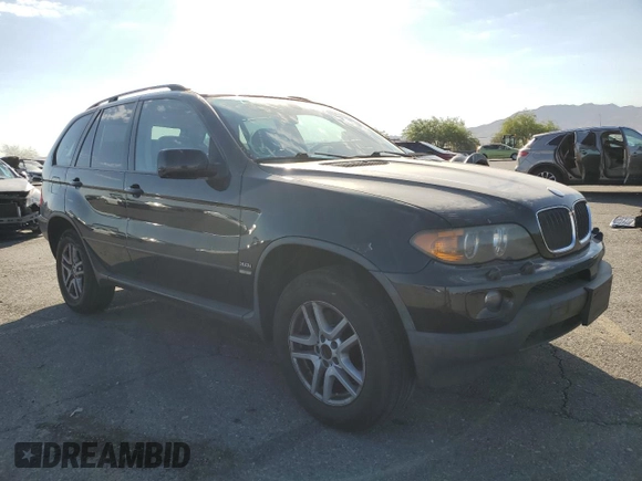 2005 BMW X5 3.0i with VIN 5UXFA13585LU49337, listed as a Copart auction lot 75214894 with 147,241 mi miles and Salvage Title. Bid and sale history available at carsss.com. Image 4.