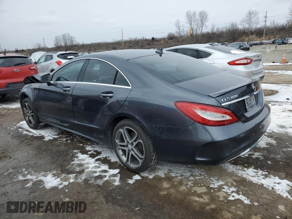 2015 Mercedes-Benz CLS 400 with VIN WDDLJ6HB7FA133768, listed as a Copart auction lot 45547855 with 130,514 mi miles and Salvage title. Bid and sale history available at DreamBid. Image 2.