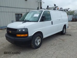 2018 Chevrolet Express Cargo Van with VIN 1GCWGAFP1J1322142, listed as a IAAI auction lot 41952498 with 155,218 mi miles. Bid and sale history available at carsss.com. Image 17.