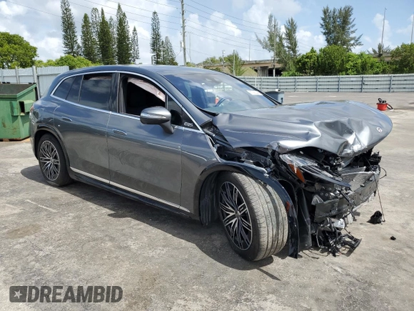2023 Mercedes-Benz EQS with VIN 4JGDM4EB9PA020562, listed as a Copart auction lot 61398344 with 0 mi miles and Salvage Title. Bid and sale history available at carsss.com. Image 4.