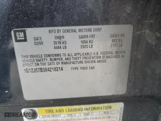 2008 Chevrolet Malibu LT w/2LT with VIN 1G1ZJ57B384218214, listed as a Copart auction lot 48013425 with 216,096 mi miles and Salvage Title. Bid and sale history available at carsss.com. Image 15.