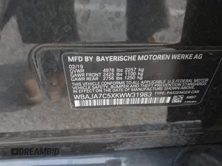 2019 BMW 5 Series 530i xDrive with VIN WBAJA7C5XKWW31983, listed as a IAAI auction lot 41893477 with 127,535 mi miles and . Bid and sale history available at carsss.com. Image 9.