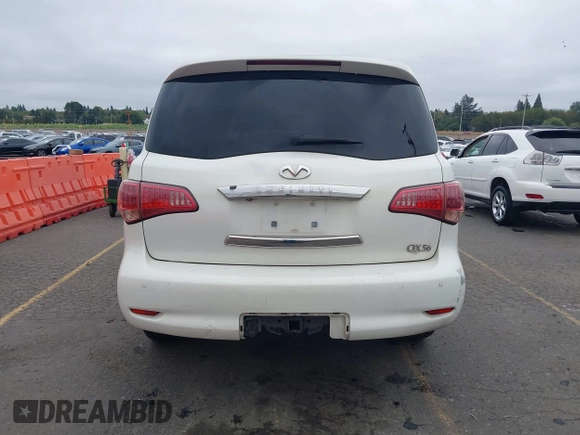 2011 Infiniti QX56 7-passenger with VIN JN8AZ2NF6B9503120, listed as a IAAI auction lot 40366429 with 197,571 mi miles and . Bid and sale history available at DreamBid. Image 16.