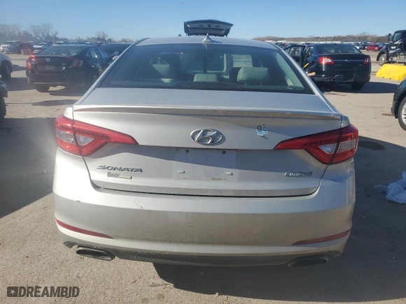 2015 Hyundai Sonata 2.4L Limited with VIN 5NPE34AF5FH155369, listed as a Copart auction lot 80992774 with 184,415 mi miles and Salvage Title. Bid and sale history available at carsss.com. Image 6.