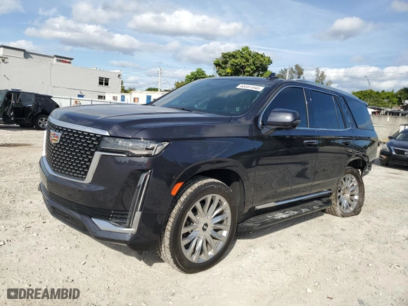 2022 Cadillac Escalade RWD Premium Luxury with VIN 1GYS3BKL9NR361064, listed as a Copart auction lot 45357045 with 56,950 mi miles and Salvage Title. Bid and sale history available at carsss.com. Image 1.