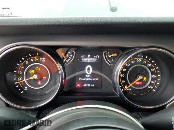 2022 Jeep Wrangler Unlimited Sport S with VIN 1C4HJXDG6NW141997, listed as a Copart auction lot 58938655 with 67,222 mi miles and Salvage title. Bid and sale history available at DreamBid. Image 10.