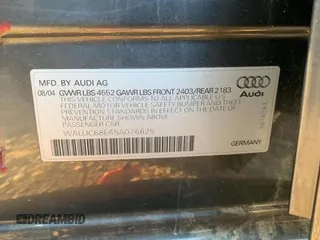 2005 Audi A4 1.8T with VIN WAUJC68E45A076625, listed as a Copart auction lot 79143944 with 134,974 mi miles and Clean Title. Bid and sale history available at carsss.com. Image 10.