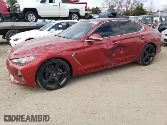 2019 Genesis G70 Advanced z VIN KMTG44LAXKU027461, wystawiony jako Copart lot #48958295 z przebiegiem 45 702 mil mil oraz Szkoda całkowita • Salvage title. Historia ofert i sprzedaży dostępna na DreamBid. Obrazek 1.