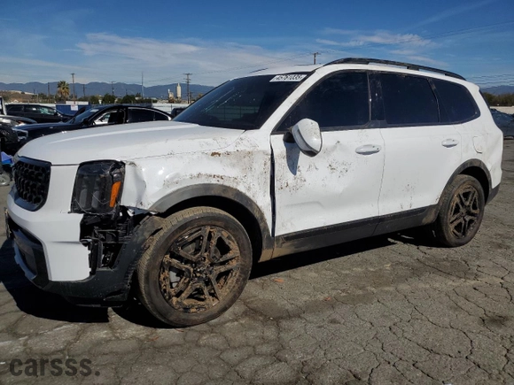 2024 Kia Telluride EX X-Line with VIN 5XYP3DGC1RG483793, listed as a Copart auction lot 45761035 with 23,840 mi miles and Salvage Title. Bid and sale history available at carsss.com. Image 1.