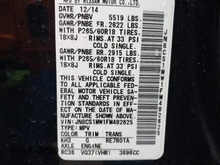 2015 Infiniti QX70 with VIN JN8CS1MW1FM482625, listed as a IAAI auction lot 42332365 with 88,912 mi miles and . Bid and sale history available at DreamBid. Image 9.