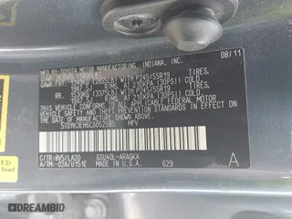 2012 Toyota Highlander Limited with VIN 5TDYK3EH6CS052585, listed as a IAAI auction lot 41750309 with 163,389 mi miles. Bid and sale history available at carsss.com. Image 9.