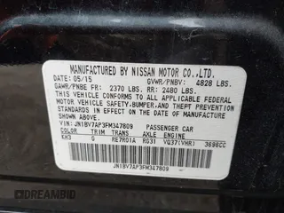 2015 Infiniti Q50 with VIN JN1BV7AP3FM347809, listed as a IAAI auction lot 41821304 with 107,733 mi miles and . Bid and sale history available at carsss.com. Image 9.