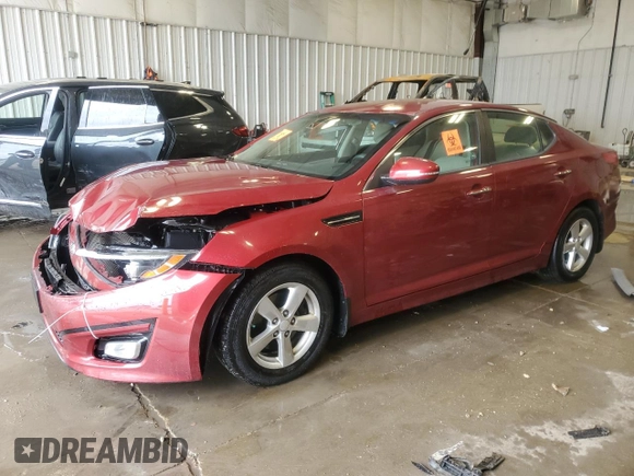 2015 Kia Optima LX with VIN 5XXGM4A72FG515417, listed as a Copart auction lot 59736425 with 96,281 mi miles and Non repairable. Bid and sale history available at DreamBid. Image 1.