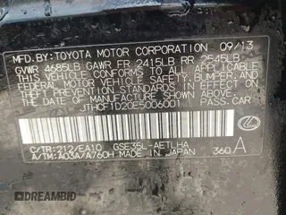 2014 Lexus IS 250 с VIN JTHCF1D20E5006001, выставлен на аукционе IAAI как лот 42658828 с пробегом 168 090 миль миль и . История ставок и продаж доступна на DreamBid. Изображение 9.