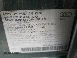 2017 Audi allroad Premium Plus with VIN WA18NAF45HA041163, listed as a Copart auction lot 38342343 with 74,541 mi miles. Bid and sale history available at carsss.com. Image 12.