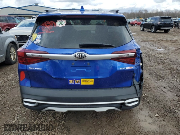 2021 Kia Seltos SX with VIN KNDETCA26M7081310, listed as a Copart auction lot 50694335 with 68,742 mi miles and Salvage Title. Bid and sale history available at carsss.com. Image 6.