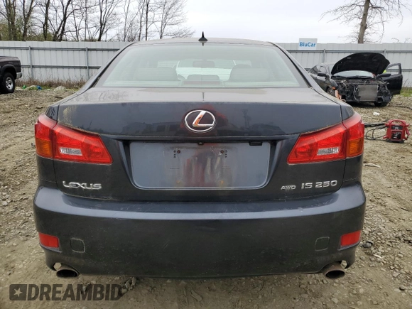 2007 Lexus IS 250 with VIN JTHCK262972018893, listed as a Copart auction lot 52823775 with 236,155 mi miles and Clean Title. Bid and sale history available at carsss.com. Image 6.