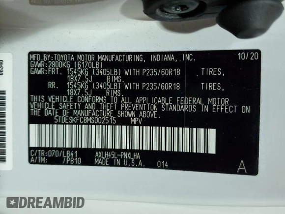 2021 Toyota Sienna Limited with VIN 5TDESKFC8MS002515, listed as a Copart auction lot 45865525 with 73,290 mi miles and Clean Title. Bid and sale history available at DreamBid. Image 13.