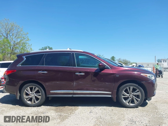 2015 Infiniti QX60 with VIN 5N1AL0MM8FC521088, listed as a IAAI auction lot 42230427 with 105,882 mi miles and . Bid and sale history available at DreamBid. Image 13.