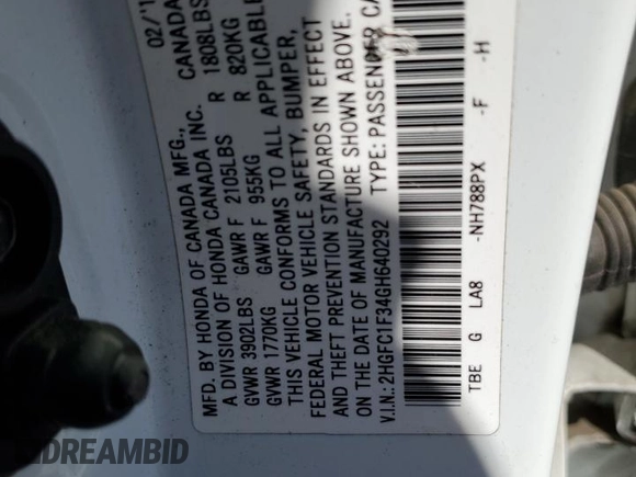 2016 Honda Civic Sedan EX-T with VIN 2HGFC1F34GH640292, listed as a Copart auction lot 47135365 with 101,728 mi miles and Salvage Title. Bid and sale history available at carsss.com. Image 12.