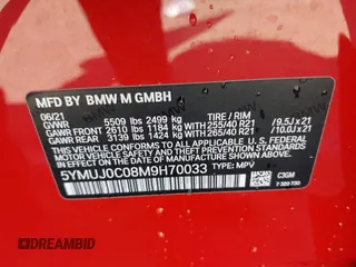 2021 BMW X4 M with VIN 5YMUJ0C08M9H70033, listed as a IAAI auction lot 41671276 with 18,151 mi miles. Bid and sale history available at carsss.com. Image 9.