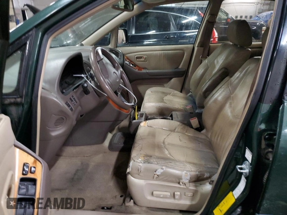 1999 Lexus RX 300 Luxury SUV with VIN JT6HF10U6X0039171, listed as a Copart auction lot 80167354 with 222,195 mi miles and Salvage Title. Bid and sale history available at carsss.com. Image 7.