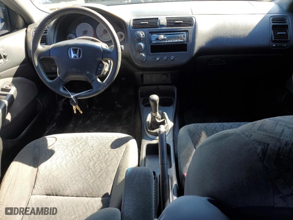 2002 Honda Civic LX with VIN 1HGEM21502L082038, listed as a Copart auction lot 45601295 with 222,047 mi miles and Salvage Title. Bid and sale history available at carsss.com. Image 8.