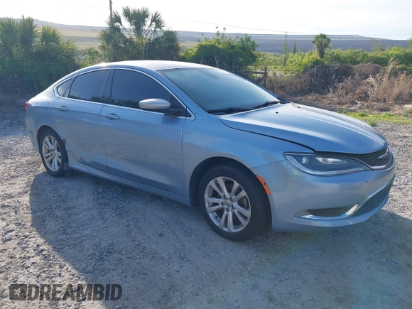 2015 Chrysler 200 Limited with VIN 1C3CCCAB9FN652573, listed as a IAAI auction lot 42073153 with 186,116 mi miles. Bid and sale history available at carsss.com. Image 1.