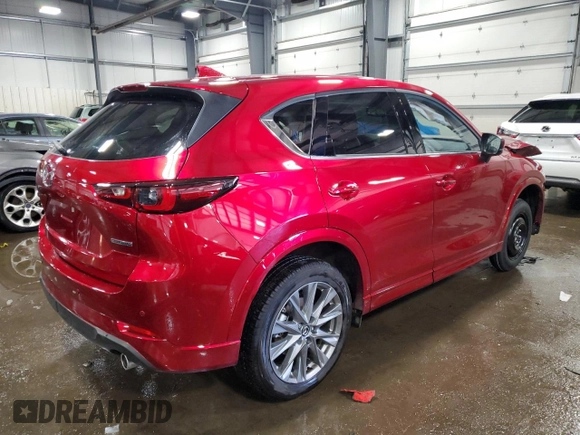 2025 Mazda CX-5 2.5 S Premium Plus Package with VIN JM3KFBEM5S0560900, listed as a Copart auction lot 45981575 with 1,499 mi miles and Salvage Title. Bid and sale history available at carsss.com. Image 3.