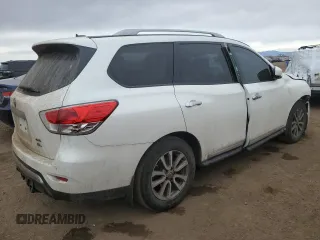 2015 Nissan Pathfinder S z VIN 5N1AR2MM1FC698270, wystawiony jako Copart lot #48763745 z przebiegiem 126 588 mil mil oraz Szkoda całkowita • Salvage title. Historia ofert i sprzedaży dostępna na DreamBid. Obrazek 3.