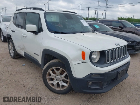2018 Jeep Renegade Latitude with VIN ZACCJABB2JPH42684, listed as a IAAI auction lot 42130246 with Not Provided miles and . Bid and sale history available at carsss.com. Image 1.