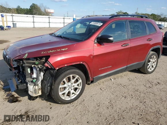 2016 Jeep Cherokee Sport with VIN 1C4PJLABXGW258322, listed as a Copart auction lot 51008975 with 128,865 mi miles and Salvage title. Bid and sale history available at DreamBid. Image 1.