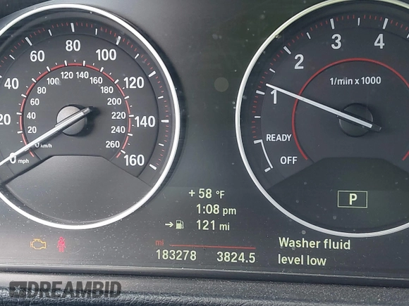 2014 BMW 3 Series 328i xDrive with VIN WBA3B3C58EJ980379, listed as a IAAI auction lot 41678676 with 183,278 mi miles. Bid and sale history available at carsss.com. Image 15.