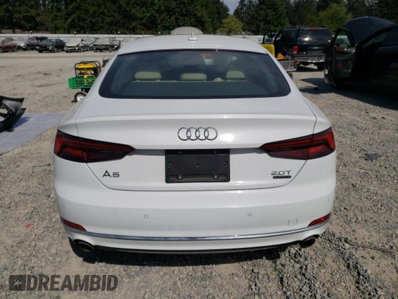 2018 Audi A5 Sportback Premium Plus with VIN WAUBNCF53JA049877, listed as a Copart auction lot 55331623 with 108,381 mi miles. Bid and sale history available at carsss.com. Image 6.