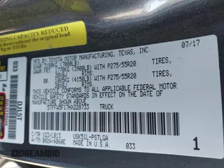2017 Toyota Tundra 2WD Limited with VIN 5TFFW5F17HX228733, listed as a IAAI auction lot 41139223 with 114,169 mi miles. Bid and sale history available at carsss.com. Image 9.