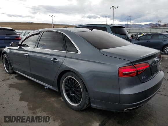 2016 Audi A8 Sport with VIN WAU43AFD1GN019272, listed as a Copart auction lot 45427105 with 91,341 mi miles and Salvage title. Bid and sale history available at DreamBid. Image 2.